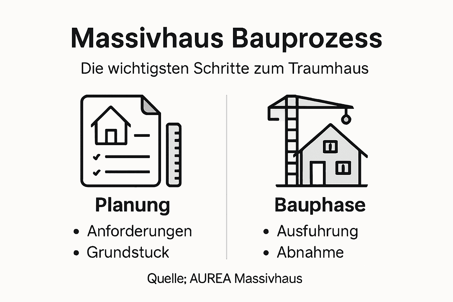 Ablauf eines Massivhausbaus – Die einzelnen Bauphasen im Überblick (Infografik)