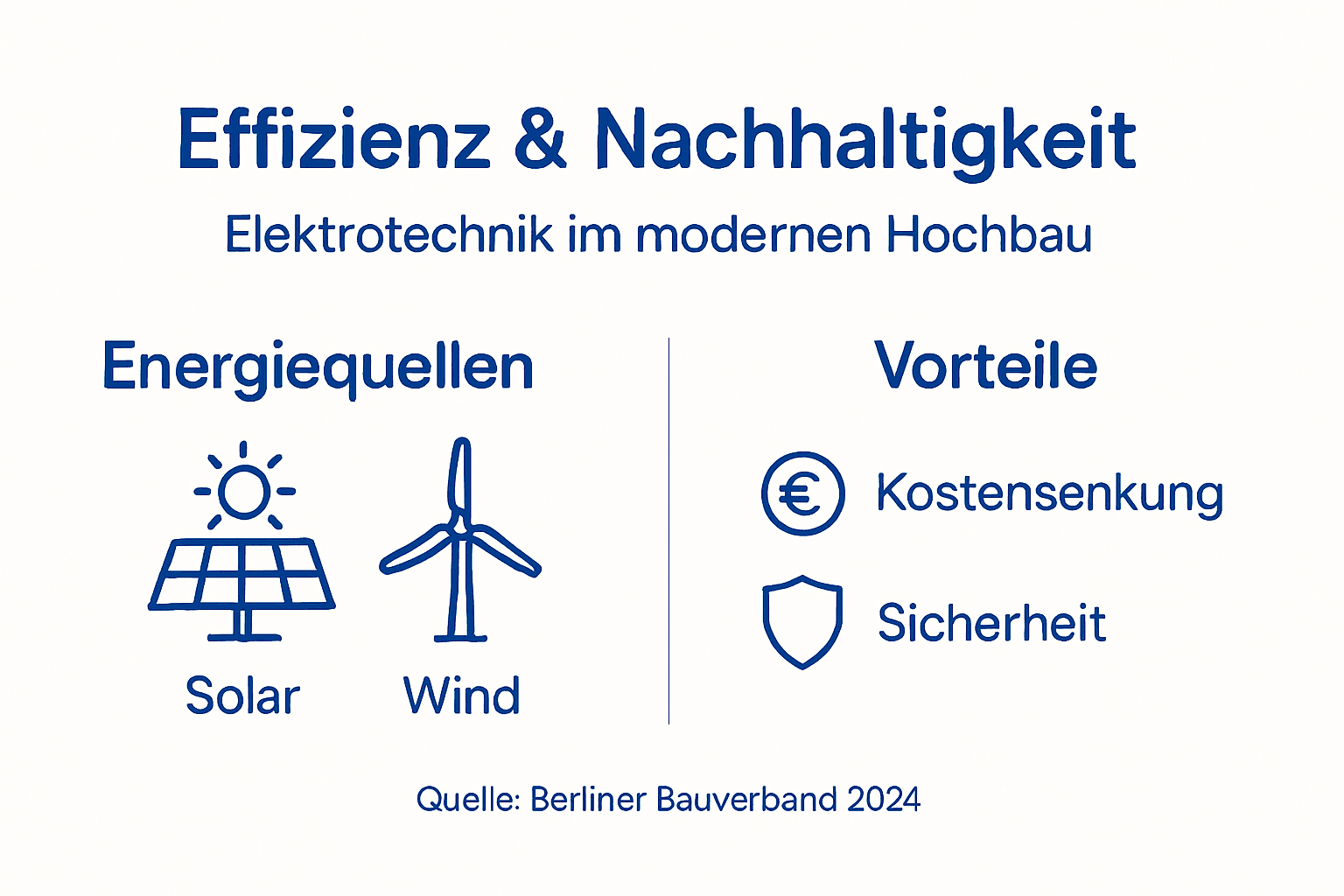 Infografik: Energiequellen und ihre Vorteile im Bauwesen