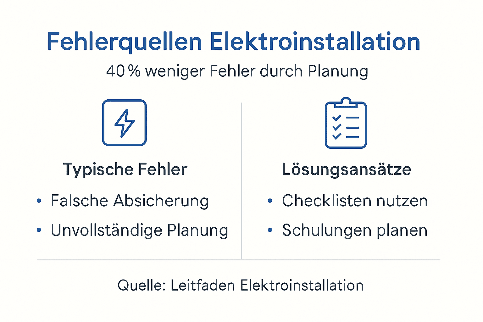 Übersicht: Typische Fehler bei der Elektroinstallation und wie man sie vermeidet