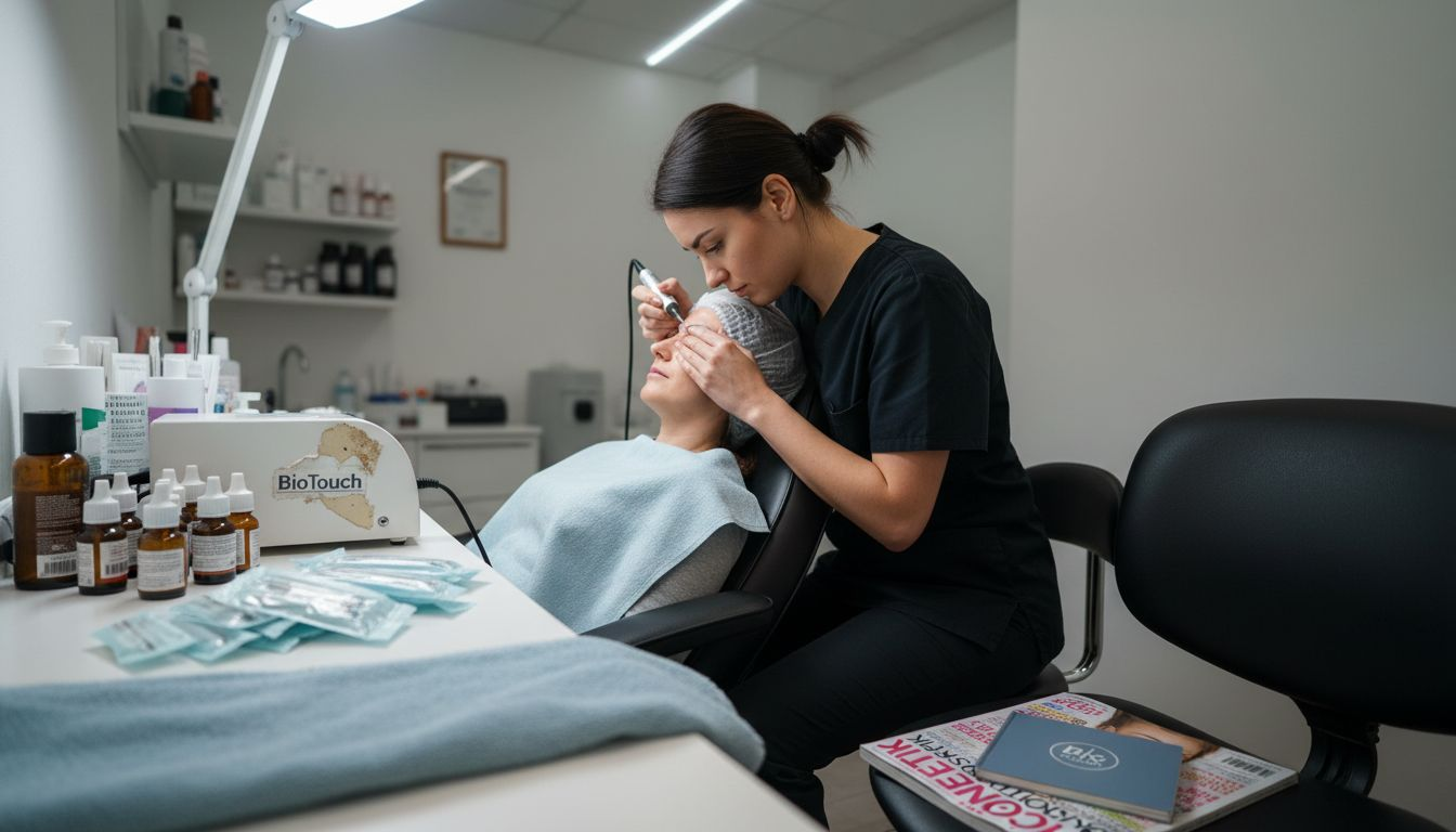 In unserer Praxis zaubert eine erfahrene Fachkraft moderne Powder Brows für unsere Kundinnen.