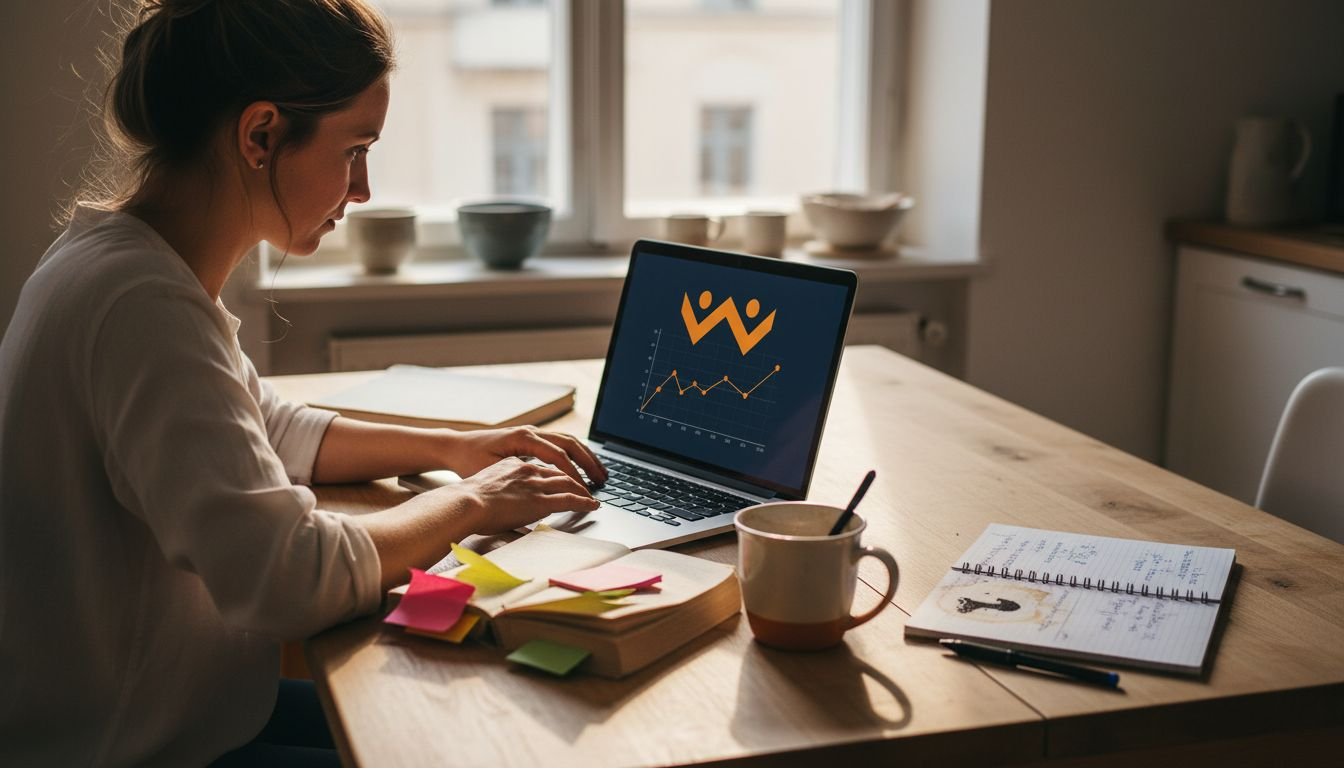 Frau erstellt GEO-Content, der optimal auf KI abgestimmt ist