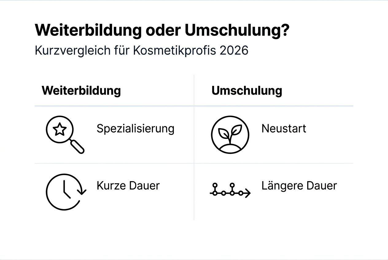Infografik: Weiterbildung oder Umschulung – Was passt besser zu mir?
