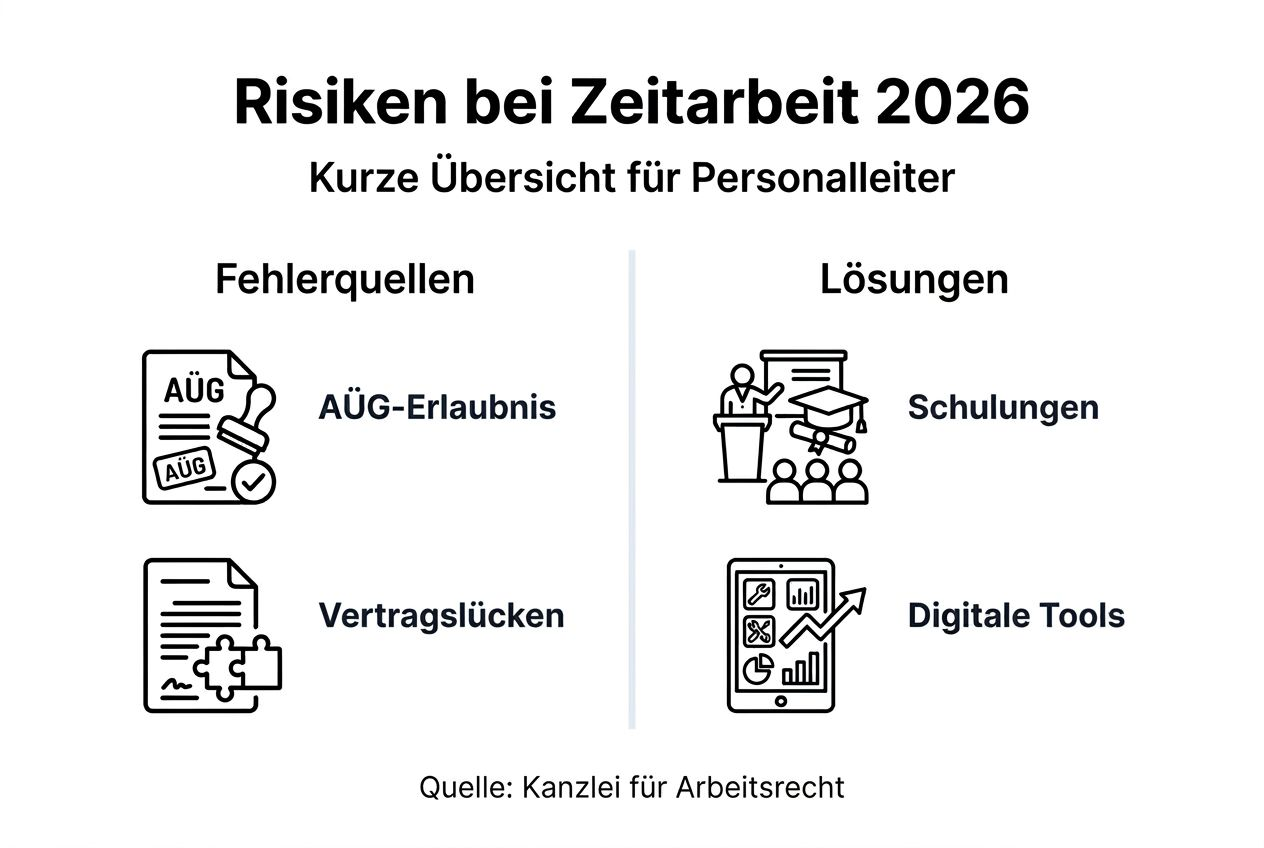 Infografik: Zeitarbeit – Herausforderungen und Lösungsansätze