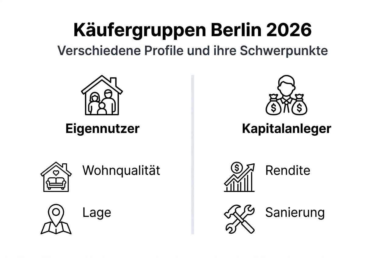 Infografik: Die wichtigsten Käufergruppen in Berlin und ihre zentralen Bedürfnisse