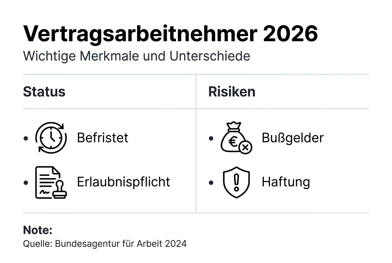 Grafische Übersicht: Vertragsarbeit – Chancen und Risiken auf einen Blick