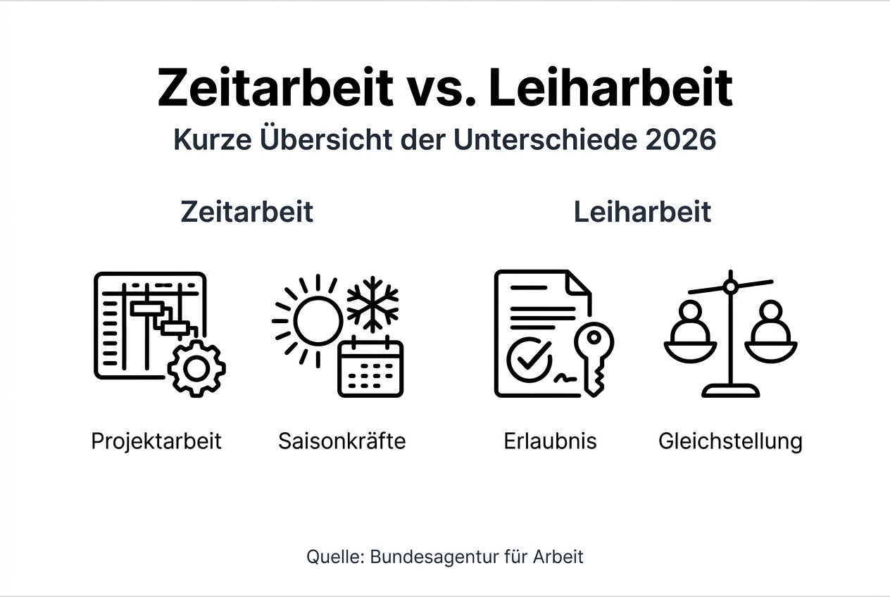 Überblick: Zeitarbeit und Arbeitnehmerüberlassung auf einen Blick