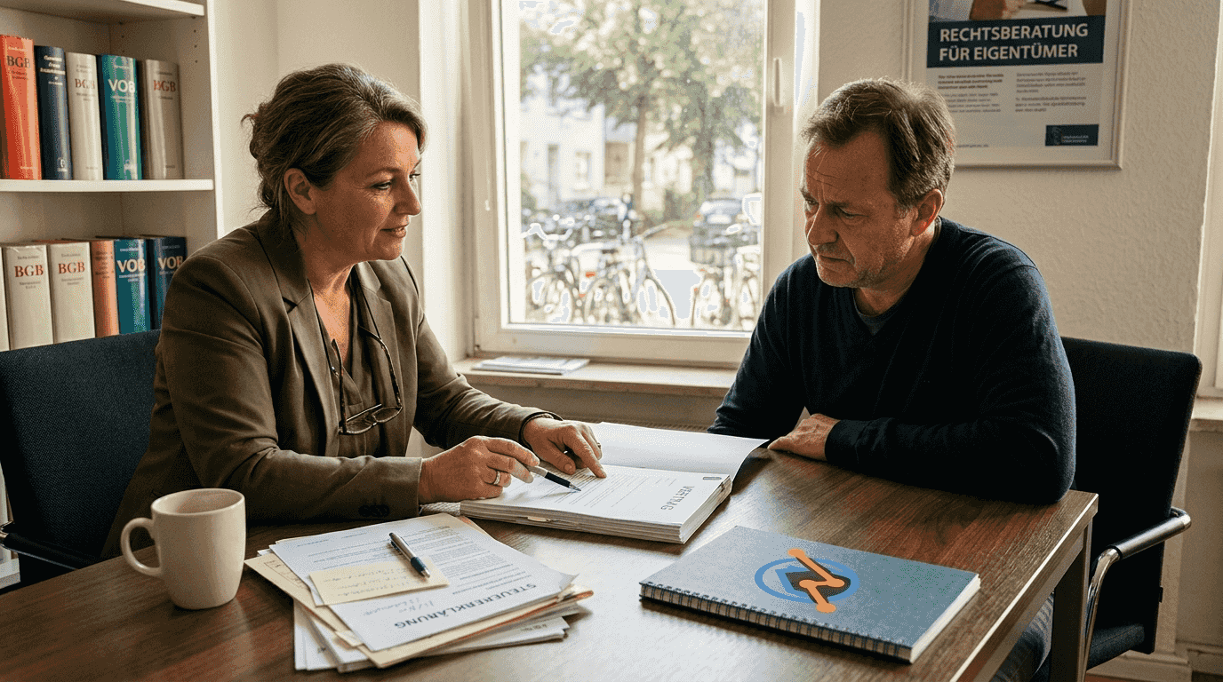 Berater und Mandant besprechen gemeinsam die Einzelheiten des Vertrags.
