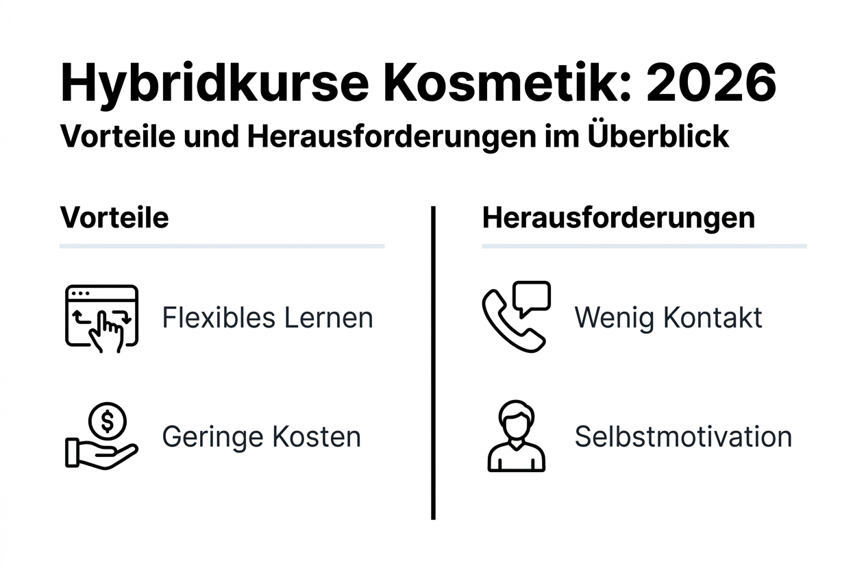 Grafik: Chancen und Herausforderungen von Hybridkursen auf einen Blick