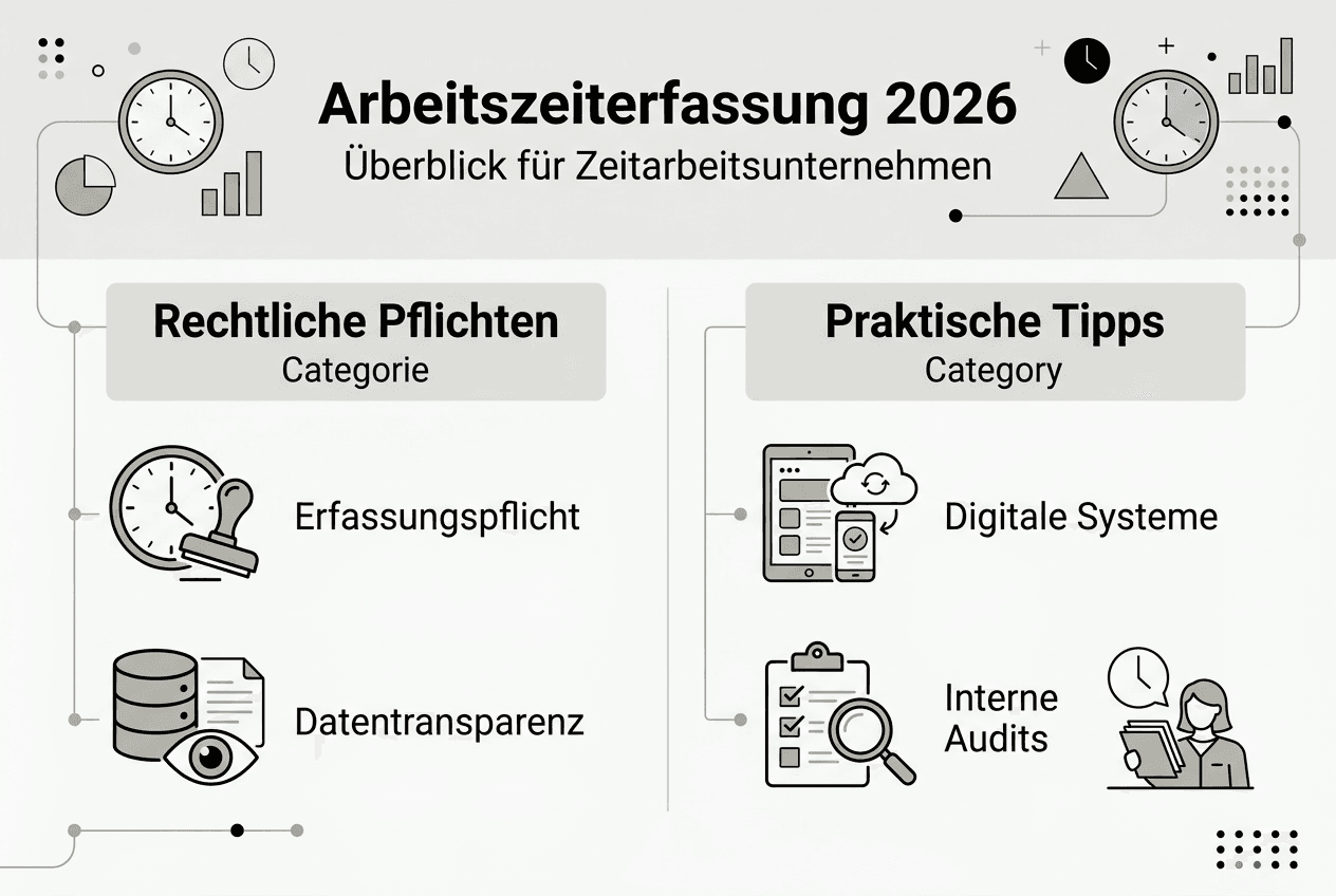 Übersicht: So erfassen Zeitarbeitsfirmen die Arbeitszeiten ihrer Mitarbeiter