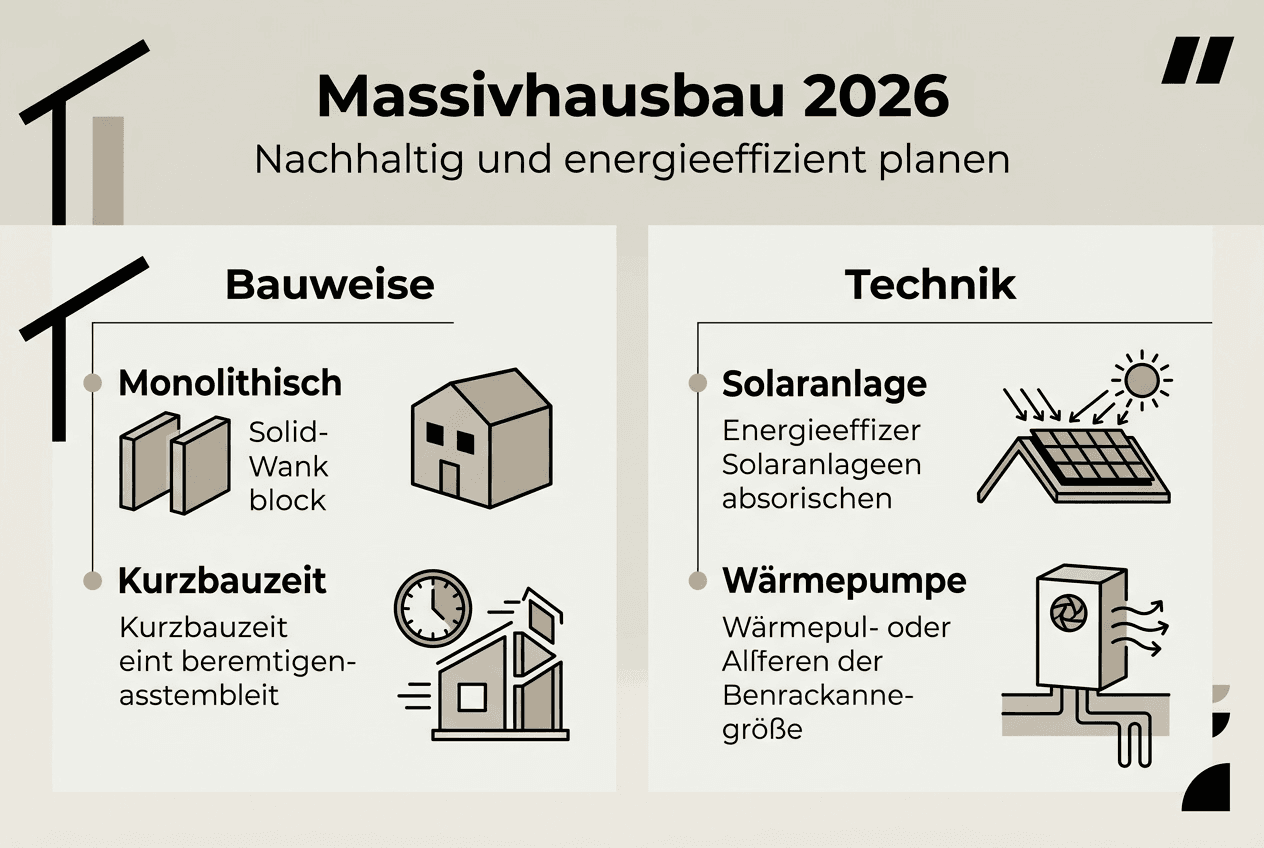 Grafische Übersicht: Die wichtigsten Trends im Massivhausbau 2026 auf einen Blick
