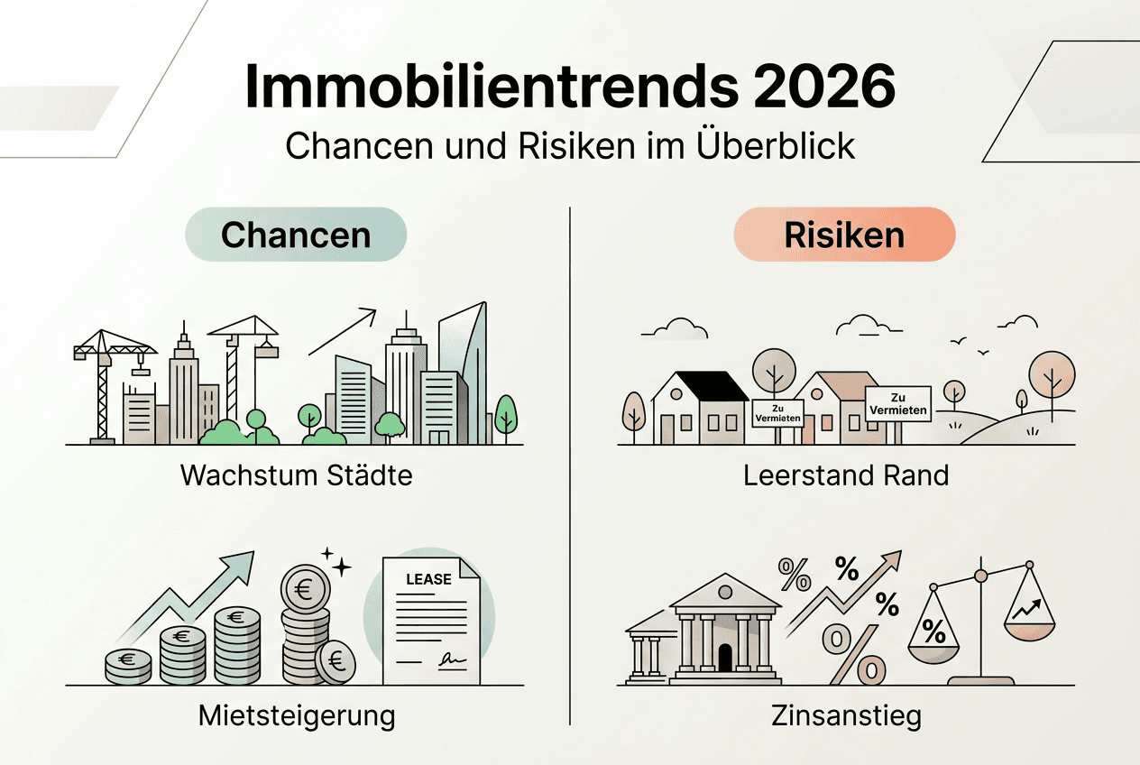 Immobilienmarkt 2026: Chancen und Risiken auf einen Blick – Die Infografik