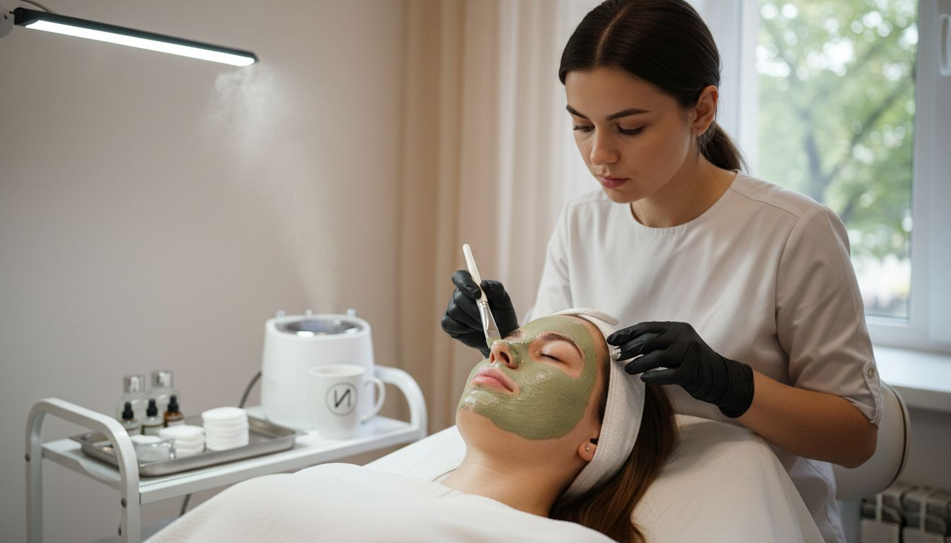 Fachkosmetik Anleitung 2026 2 Verwöhnen Sie Ihre Haut mit einer wohltuenden Gesichtsbehandlung, die eine pflegende Maske und sanften Dampf beinhaltet.