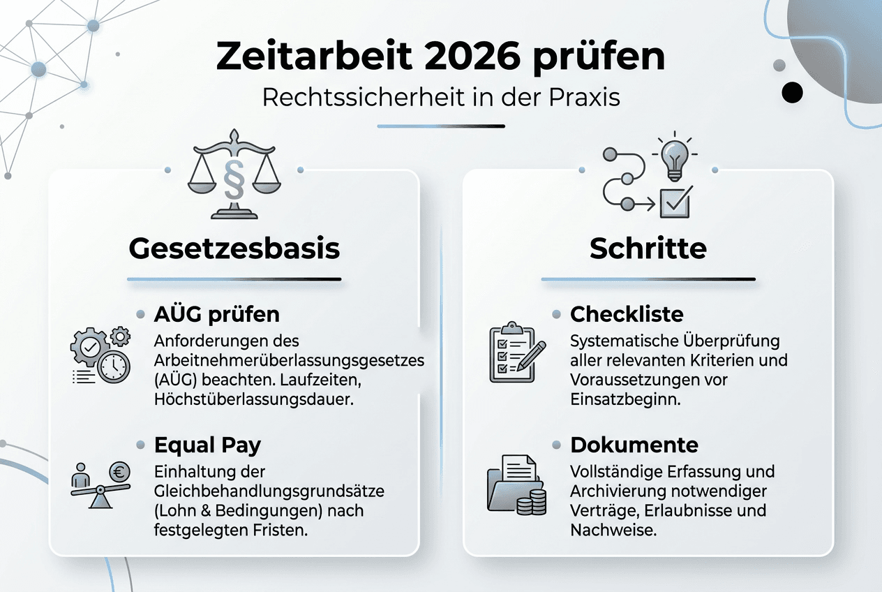 Infografik: Zeitarbeit im Fokus 2026 – Alles Wichtige auf einen Blick