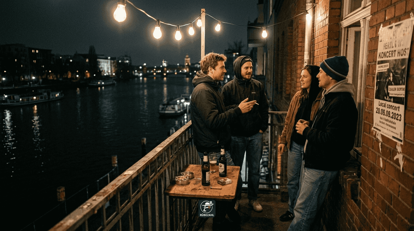 Ein stimmungsvolles Clubkonzert direkt an der nächtlich beleuchteten Spree – ein unvergesslicher Musikabend unter freiem Himmel.