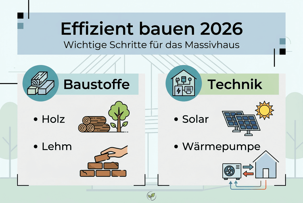 Übersicht: Zukunftsfähiger Massivhausbau – energieeffizient planen und bauen im Jahr 2026