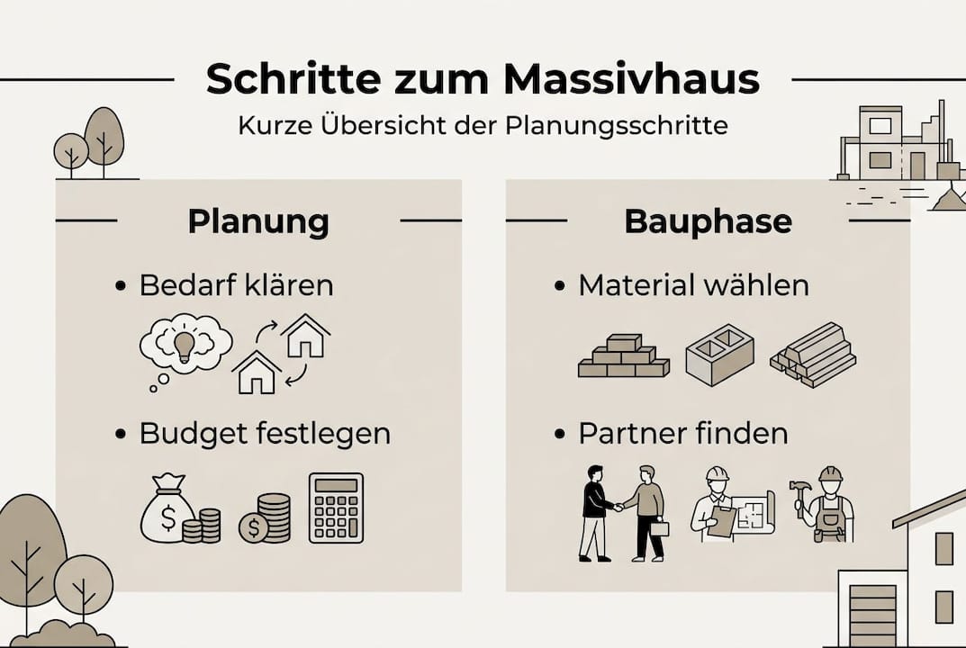Infografik: So planen Sie Ihr Massivhaus Schritt für Schritt