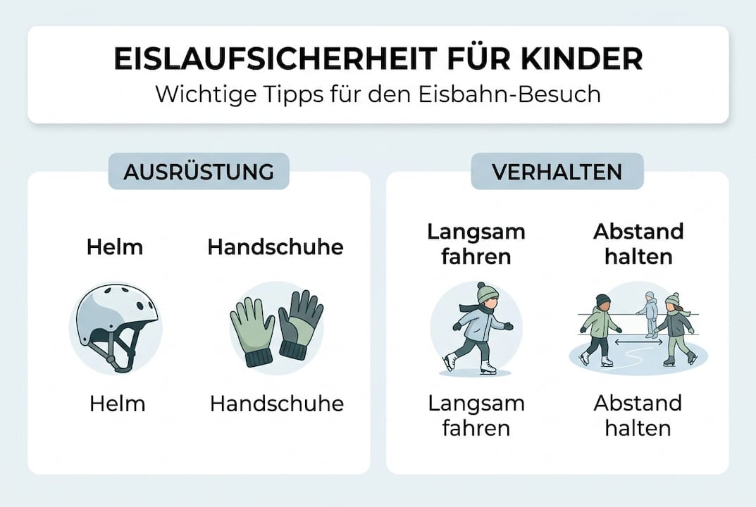 Infografik: Sicheres Eislaufen für Kinder – Das sollten Eltern wissen