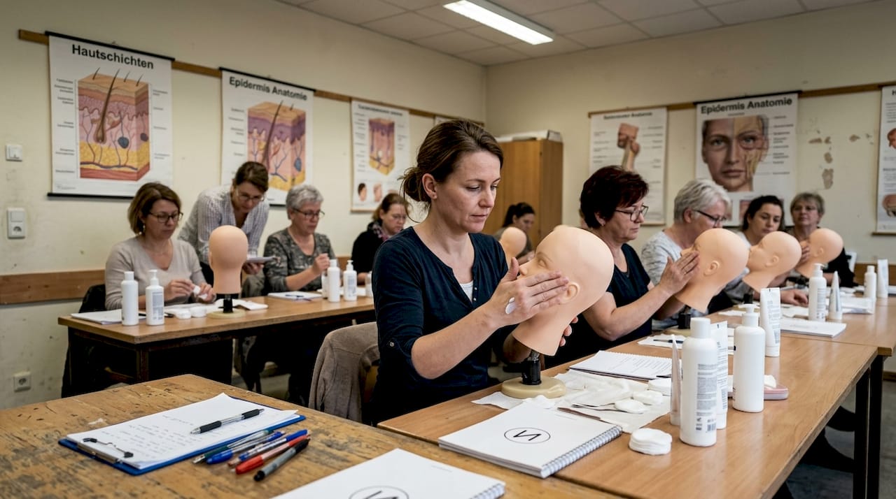 Kosmetik Quereinsteiger- 7 Schritte zum Erfolg 2 Im Unterricht sammeln die Schüler praktische Erfahrungen in der Hautpflege und wenden verschiedene Techniken direkt an.