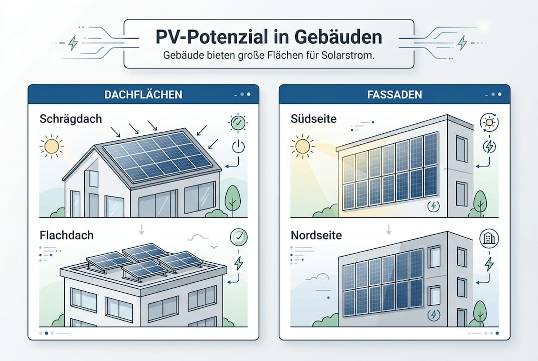 Infografik: Wie viel Potenzial steckt in unseren Gebäuden für Photovoltaik?
