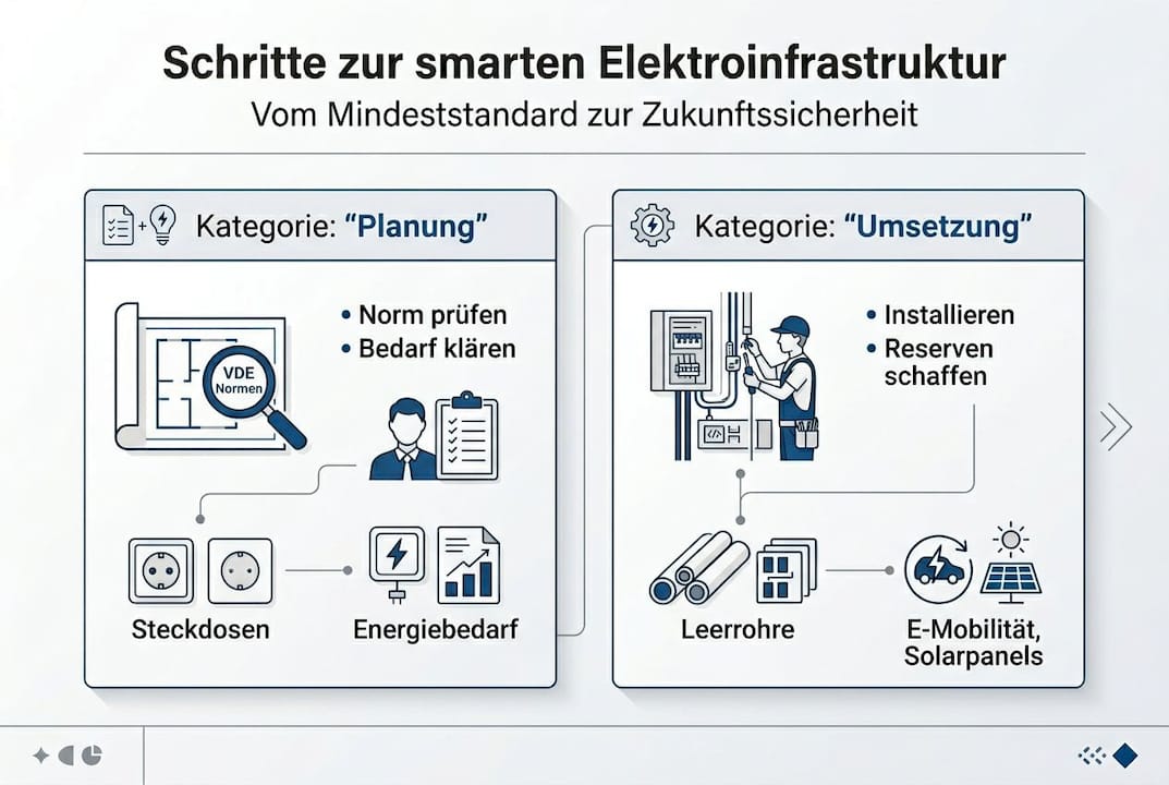 Infografik: Die wichtigsten Schritte zur intelligenten Elektroplanung auf einen Blick