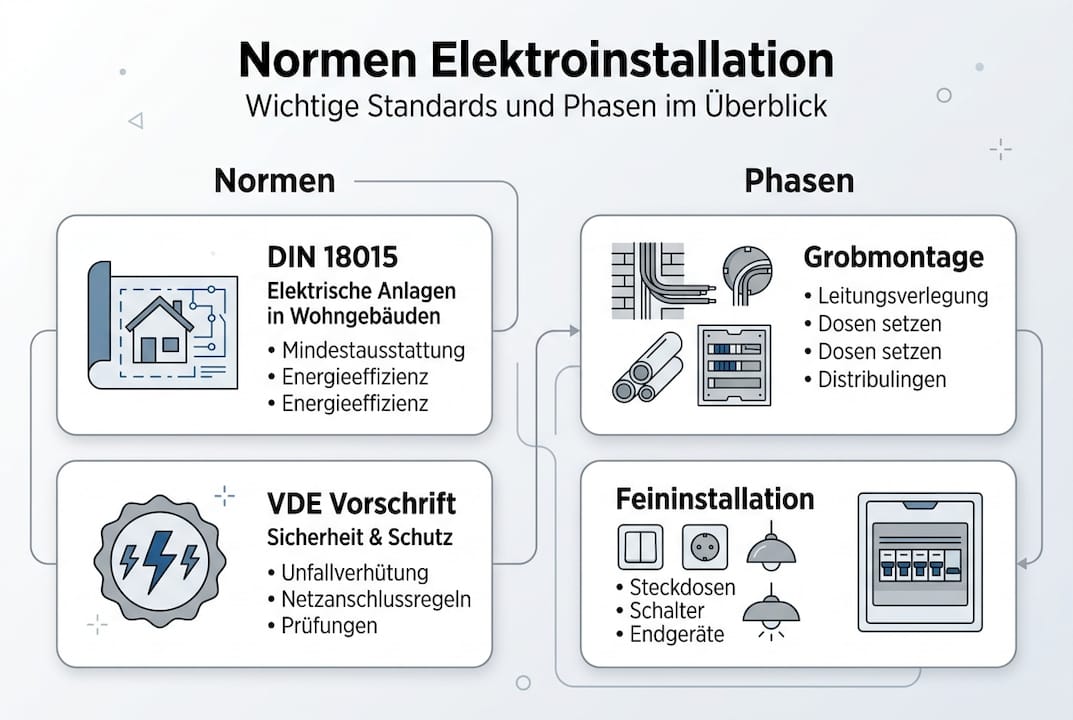 Übersicht: Wichtige Normen und Schritte bei der Elektroinstallation