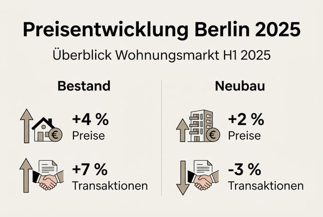 Eine anschauliche Infografik verdeutlicht, wie sich die Immobilienpreise in Berlin im Laufe der Jahre entwickelt haben.