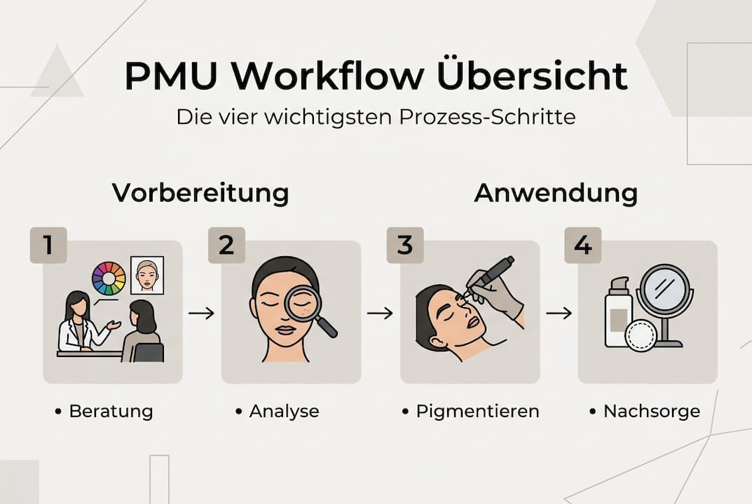 Infografik: Der Ablauf beim Permanent Make-up auf einen Blick