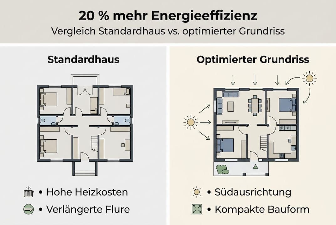 Vergleich: Energieeffizienz im Haus – Standardlösung versus optimierte Variante