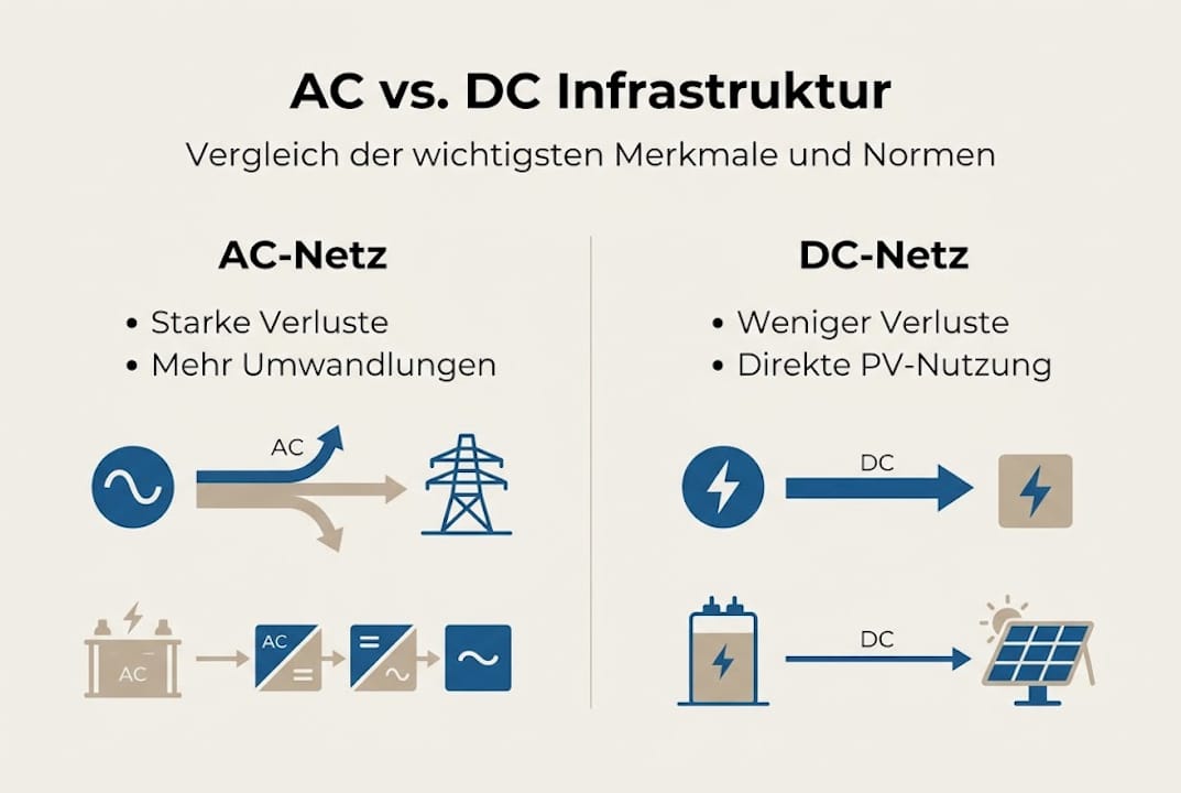 Vergleich von Wechselstrom- und Gleichstromsystemen: Eine anschauliche Übersicht