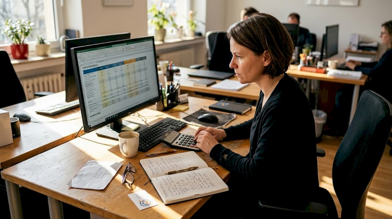 Eine Person vergleicht die Kosten von Immobilienbescheinigungen mit denen von ETFs, um herauszufinden, welche Anlageform günstiger ist.