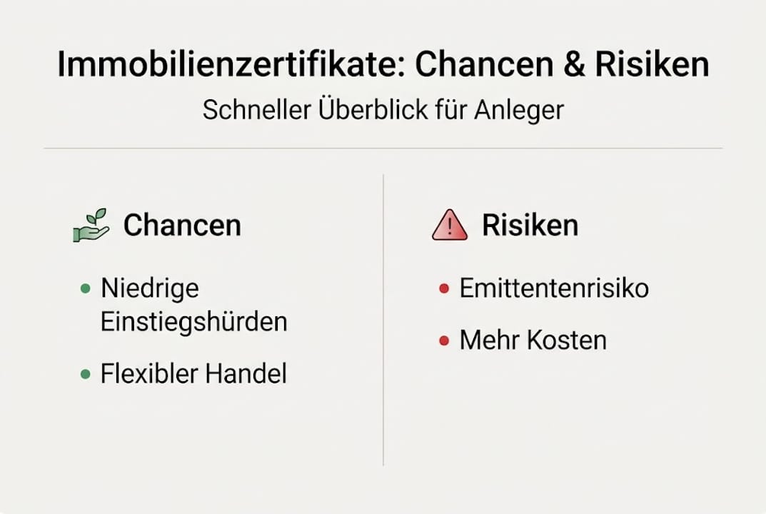 Übersicht: Vorteile und Risiken von Immobilienzertifikaten