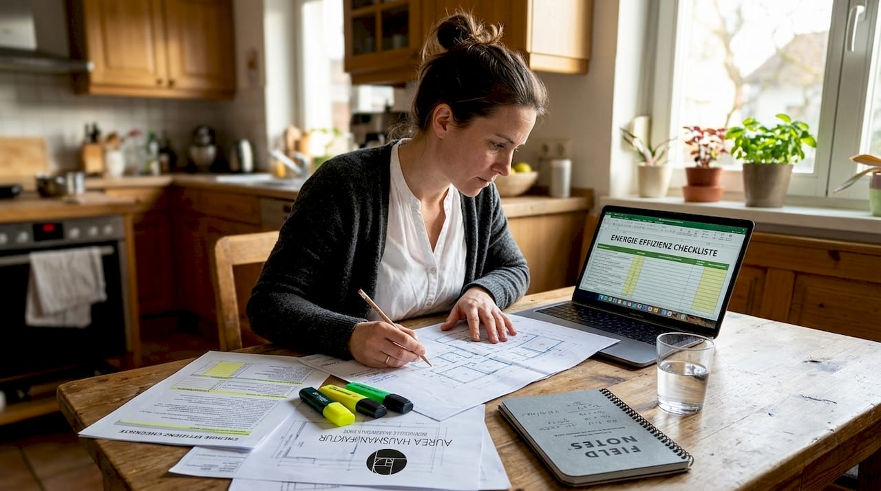 Ein Fachberater prüft die Konzepte zur Energieeffizienz.