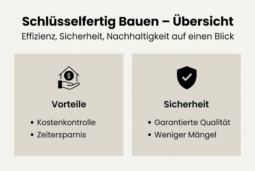 Schlüsselfertiges Bauen auf einen Blick: Die wichtigsten Infos in einer übersichtlichen Infografik