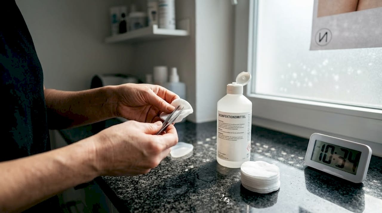 Vor dem Styling werden die Kosmetikpinsel sorgfältig gereinigt.