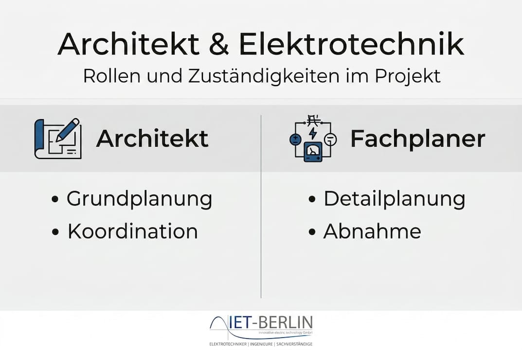 Übersicht: Aufgabenverteilung zwischen Architekt und Elektroplaner