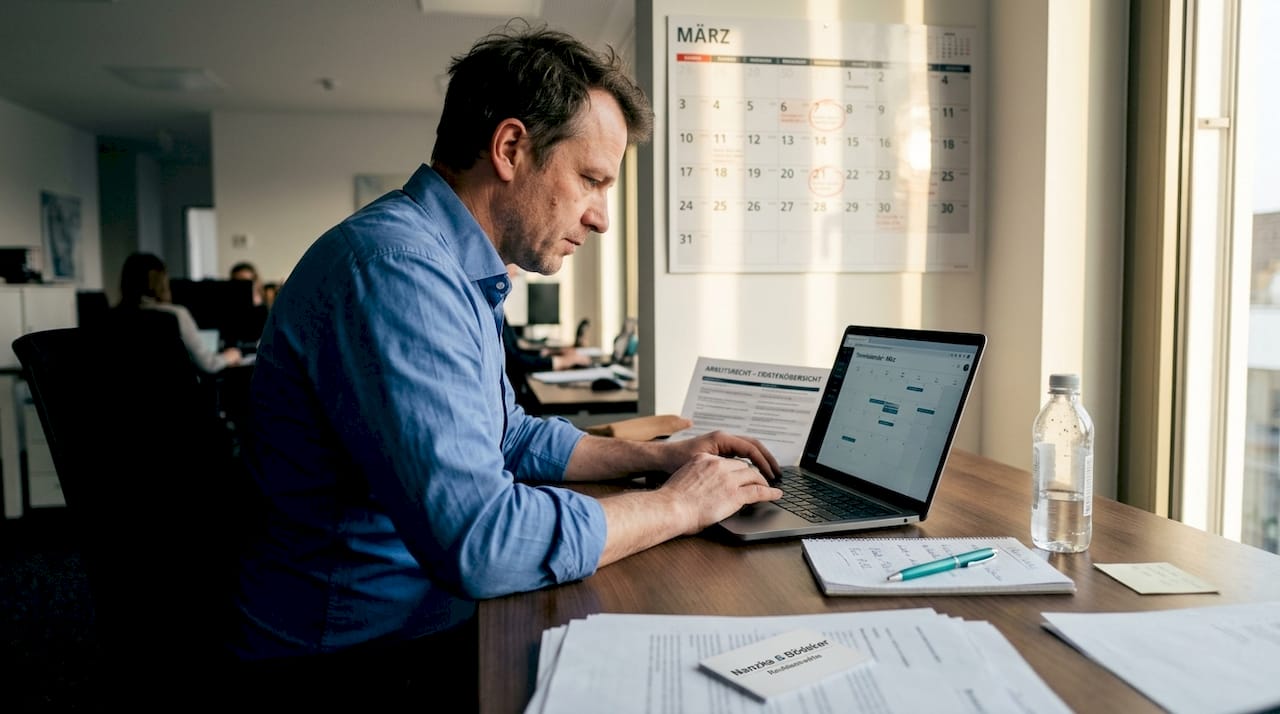 Personalreferent aktualisiert Fristen im Mitarbeitenden-Kalender