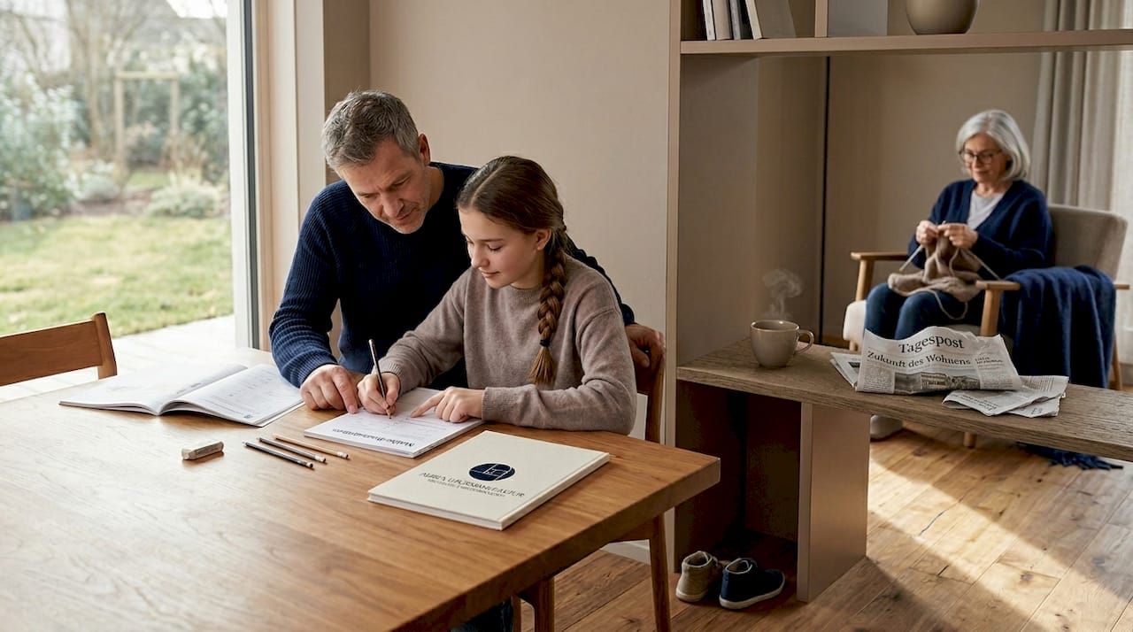 Ein flexibler Grundriss ermöglicht es der Familie, ihren Alltag ganz individuell zu gestalten.