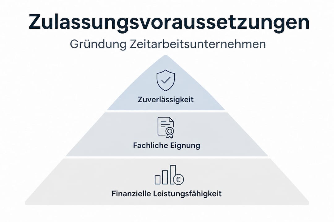 Übersichtsgrafik: Die wichtigsten Voraussetzungen für die AÜG-Erlaubnis auf einen Blick