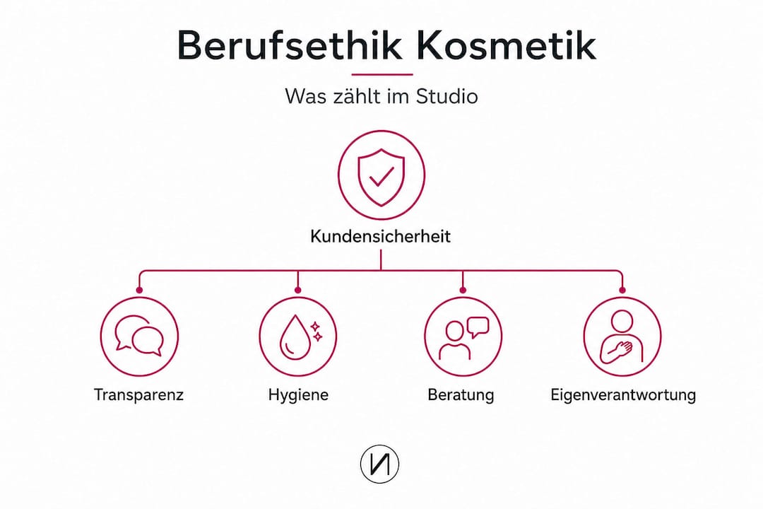Übersicht: Die wichtigsten Prinzipien beruflicher Ethik im Kosmetikstudio auf einen Blick