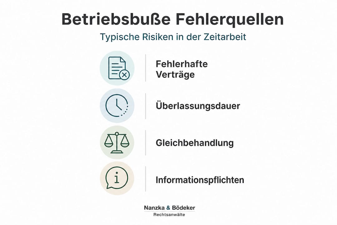 Infografik: Typische Fehler bei der Umsetzung betrieblicher Bußgelder