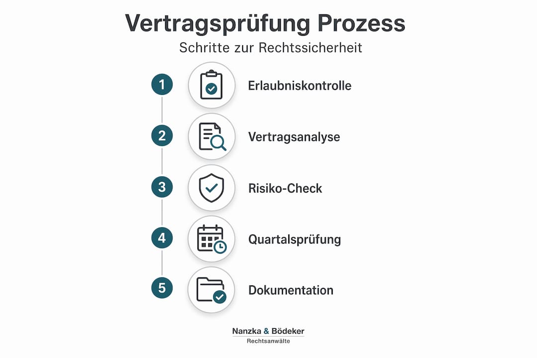 Grafische Übersicht: So läuft die Vertragsprüfung in der Zeitarbeit ab