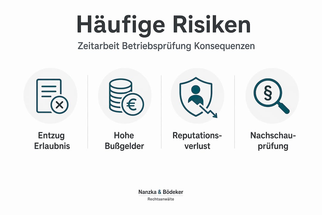 Infografik: Diese Risiken birgt die Betriebsprüfung in der Zeitarbeitsbranche