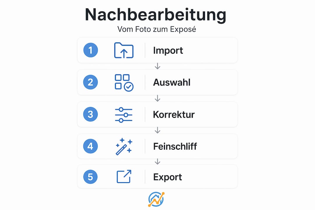 Infografik: So läuft die Nachbearbeitung von Immobilienfotos ab