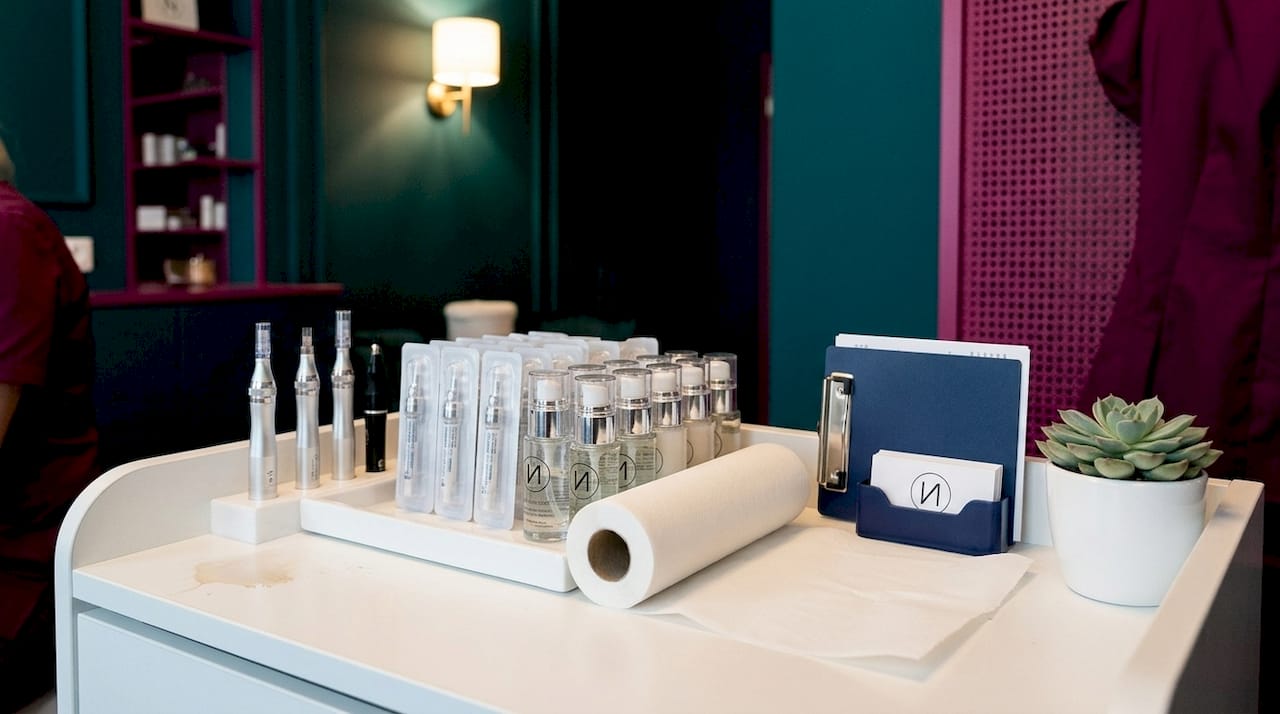 Der Step-by-Step Microneedling Prozess 2 Nahaufnahme des sterilen Behandlungsraums für Microneedling – höchste Hygienestandards im Fokus