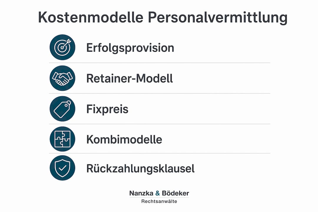 Übersicht der Kostenstrukturen bei der Personalvermittlung