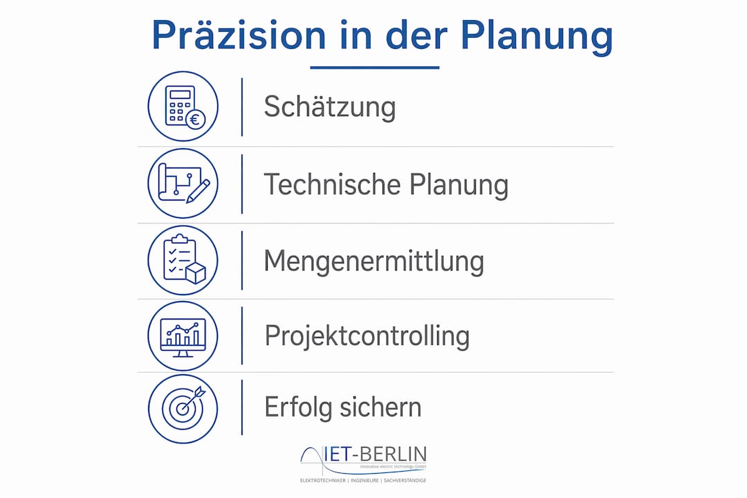 Die Infografik veranschaulicht die fünf entscheidenden Schritte einer erfolgreichen Projektplanung.