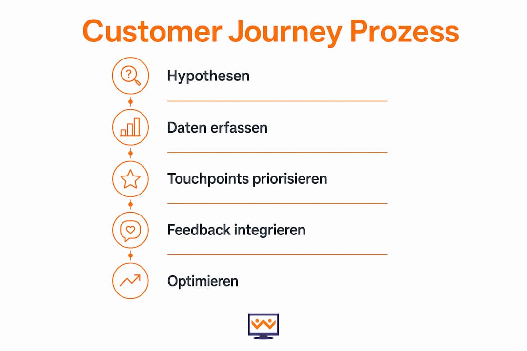 Grafische Übersicht zum Analyseprozess der Customer Journey
