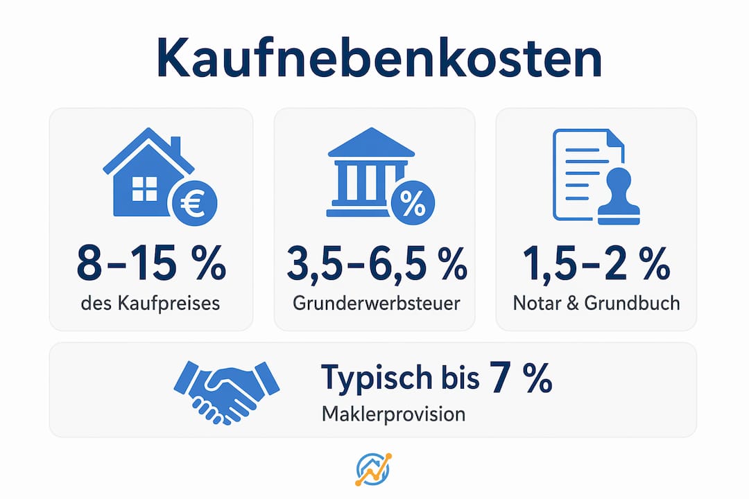 Grafik: Welche Zusatzkosten fallen beim Immobilienkauf an?