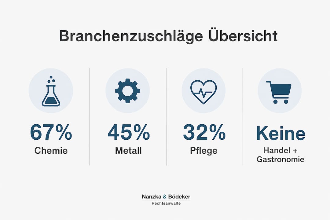 Branchenzuschläge 2026 – Übersicht nach Wirtschaftszweigen als Infografik