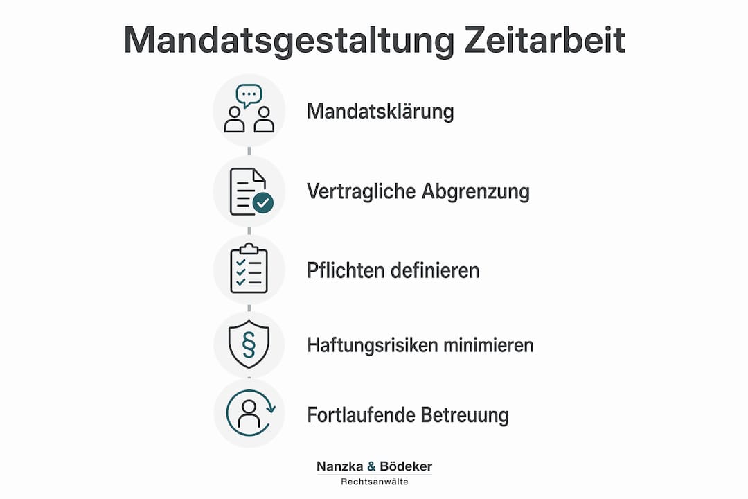 Schritt-für-Schritt-Infografik zur optimalen Gestaltung eines Mandats